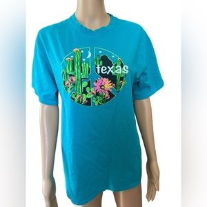 Port & Company Graphic Novelty Western Desert Floral Cactus Peace Texas T Shirt